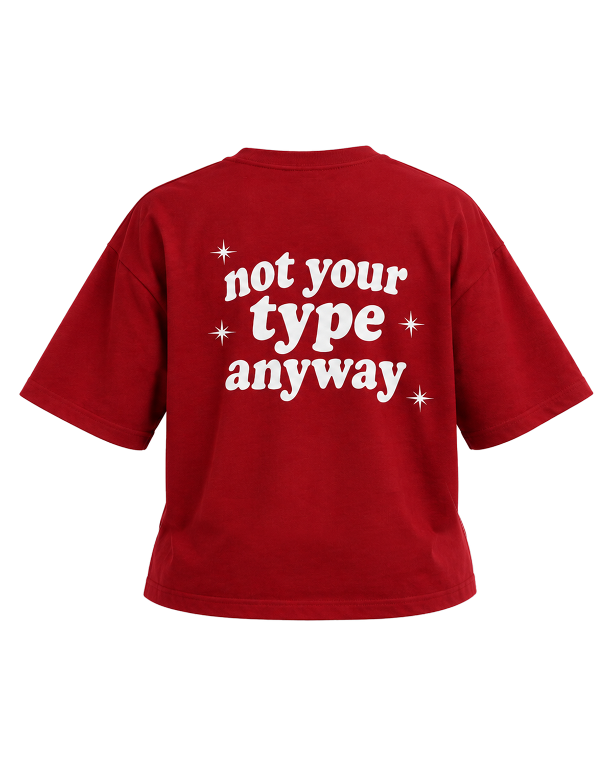Rouge Drop Tee back, 'not your type anyway'