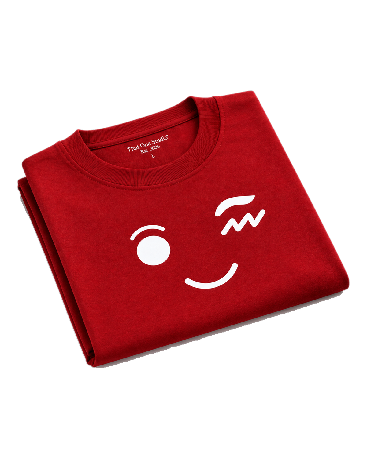 Rouge Drop Tee, folded flat-lay